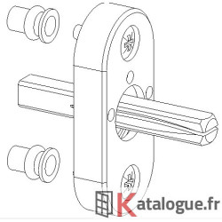 Carré de 8mm Longueur 35 porte simple+mécanisme+vis