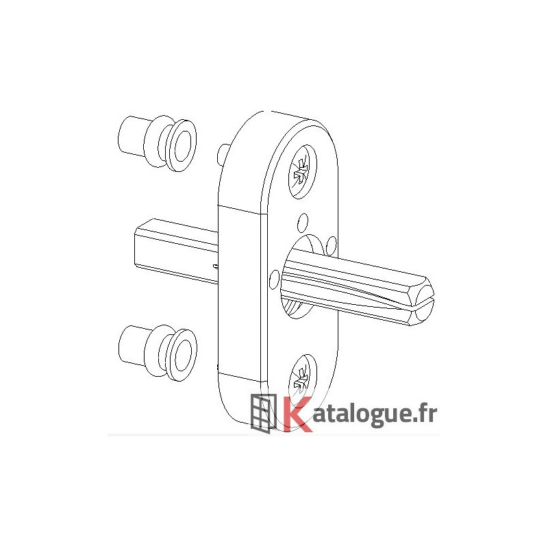 Carré de 8mm Longueur 35 porte simple+mécanisme+vis