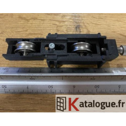 Roulette à galet inox double réglable pour baie Kawneer 80kg