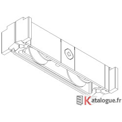 Roulette plastique double fixe 80/100kg