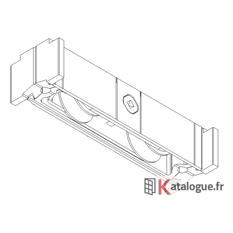 Roulette plastique double fixe 80/100kg