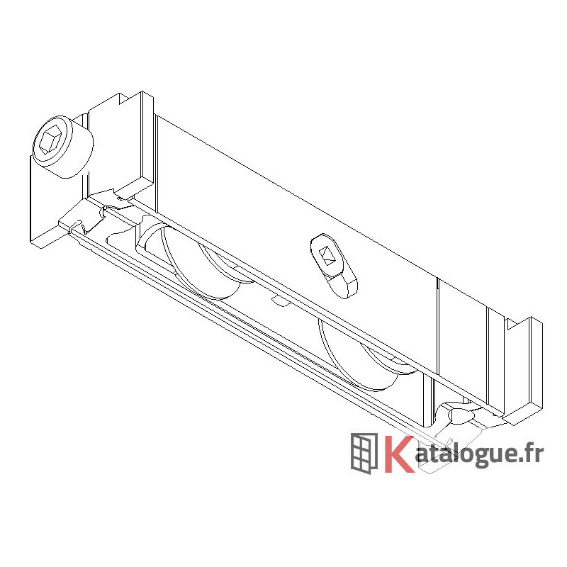 Roulette plastique double réglable 80/100kg