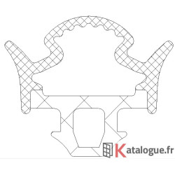 Joint de battement 3,5 à 4 mm pour porte Kalory et fenêtre Kassiopee. Vendu au mètre