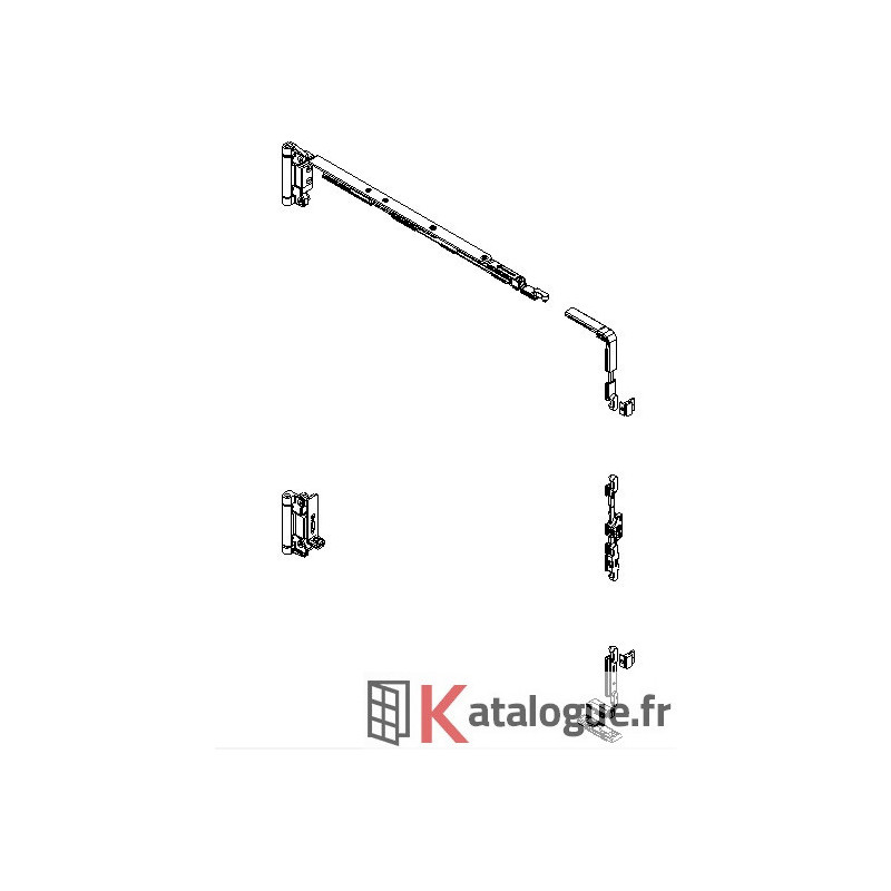 Quincaillerie OB standard Quincaillerie pour oscillo-battant standard L superieur à 651 120 Kg