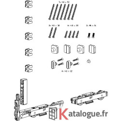 Paquet 2 roulettes +acces. base 300kg