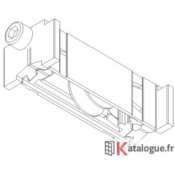 Roulette simple réglable inox 40 kg