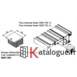 Brosse étanch. trav.haute coulis.+f