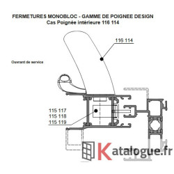 Poignée k manoeuvre intérieur laqué