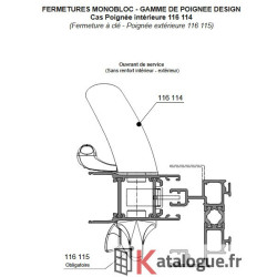 Poignée k manoeuvre intérieur laqué