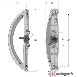 Poignée k manoeuvre intérieur laqué